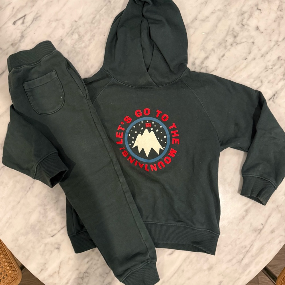 Bonton Kids Matching Set - Dark Green with Red and White Accents